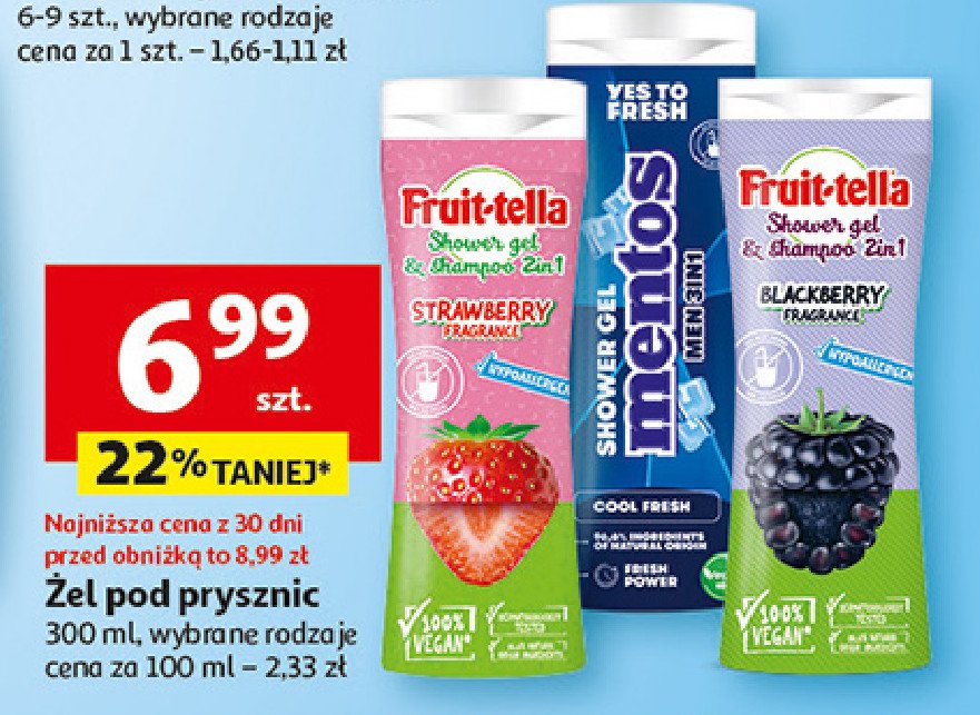 Żel + szampon blackberry Fruittella promocja w Auchan
