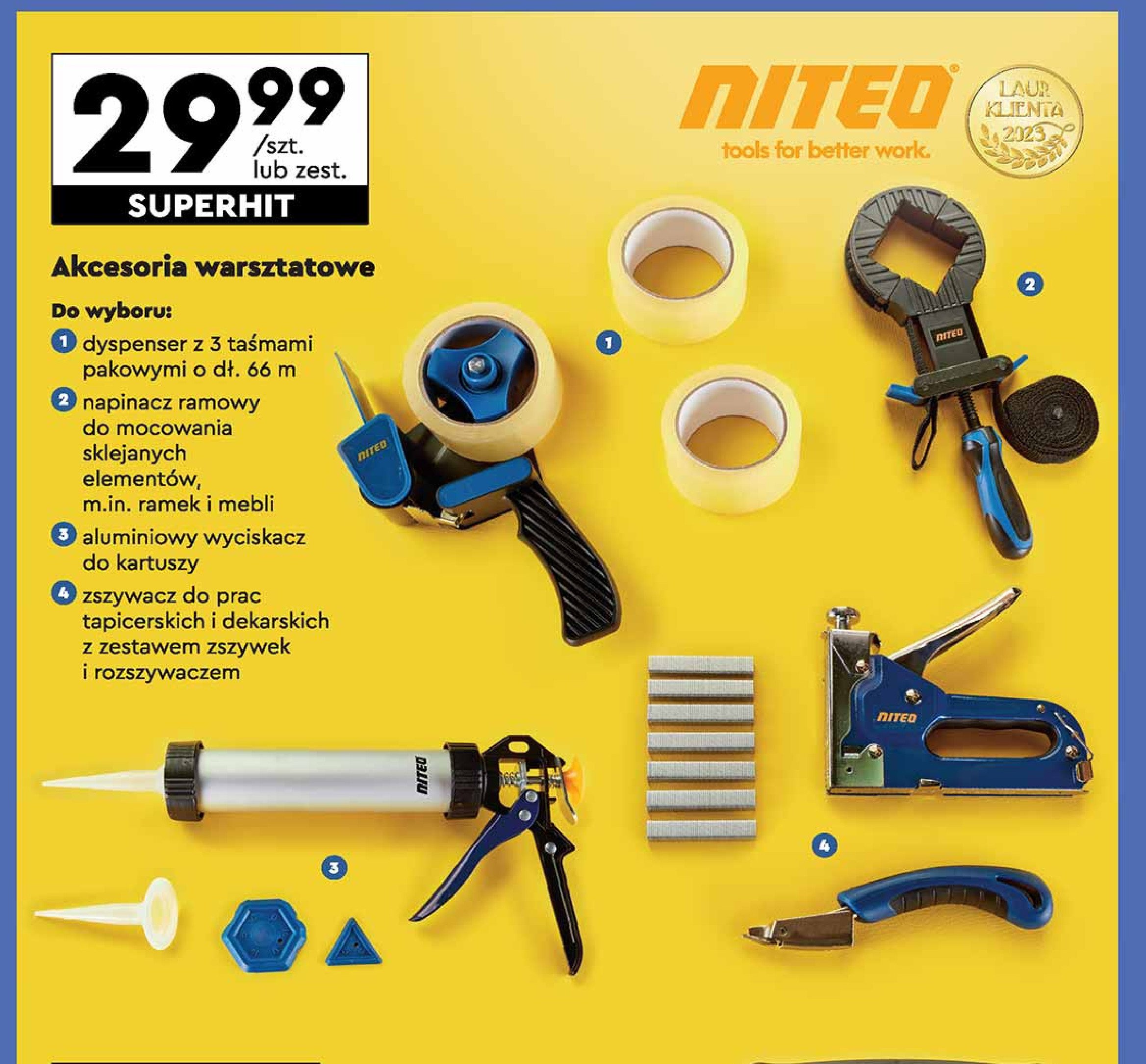 Dyspenser + 3 taśmy pakowe 66 m Niteo tools promocja