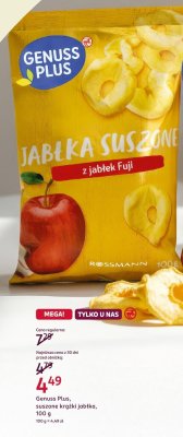 Suszone krążki jabłka Genuss Plus  promocja w Rossmann