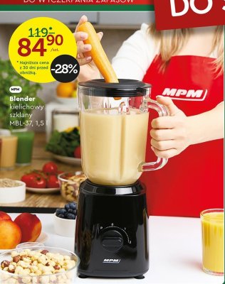 Blender kielichowy szklany MPH MBL-37 1,5 l promocja w Biedronka