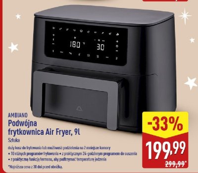 Frytkownica Air Fryer AMBIANO 9l promocja w Aldi