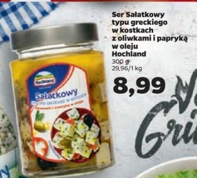 Ser sałatkowy w kostkach z oliwkami i papryką w oleju Hochland promocja