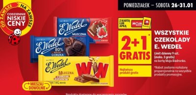 Wszystkie czekolady 2+1 GRATIS promocja w Biedronka