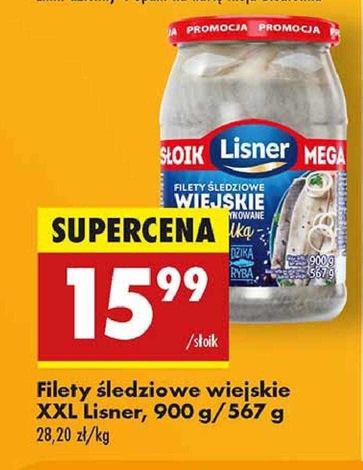 Filety śledziowe wiejskie w oleju z cebulką Lisner promocja