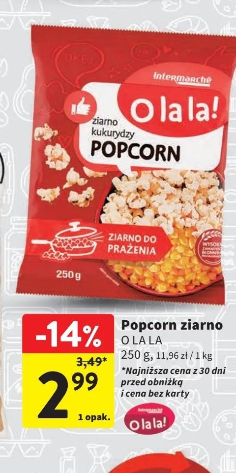 Popcorn ziarno Intermarche o la la! promocja