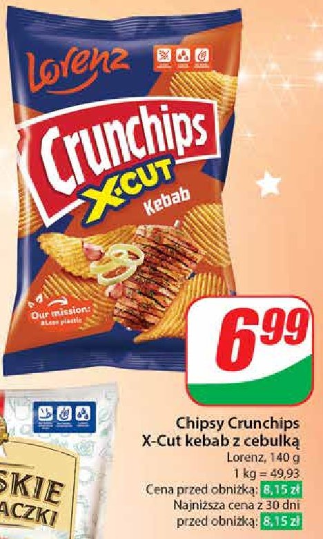 Chipsy kebab na kiju Crunchips x-cut Crunchips lorenz promocja w Dino