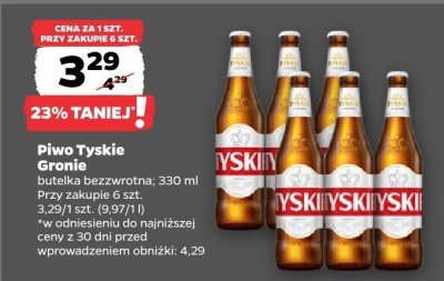 Piwo Tyskie Gronie butelka bezwzwrotna promocja w Netto
