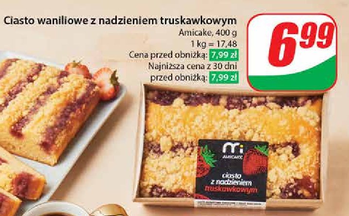 Ciasto waniliowe z nadzieniem truskawkowym Amicake promocja