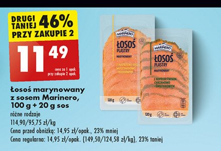 Łosoś z pieprzem i sosem musztardowo- miodowym Marinero promocja