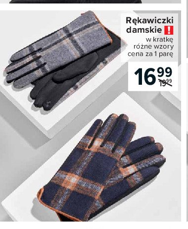 Rękawiczki damskie w kratkę promocja