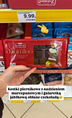 Piernikowa kostka Domino Lambertz w czekoladzie promocja w Dino