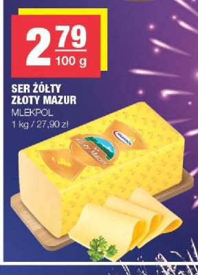 Ser żółty Złoty Mazur Mlekpol promocja w SPAR