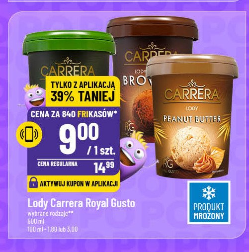 Lody peanut butter Royal gusto carrera promocja