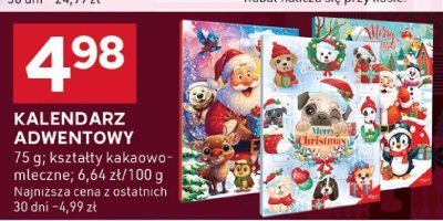 Kalendarz adwentowy czekoladki mleczne promocja w Stokrotka