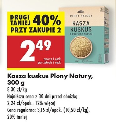 Kasza kuskus Plony natury promocja