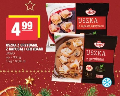 Uszka z grzybami, z kapustą i grzybami JAWO promocja w SPAR