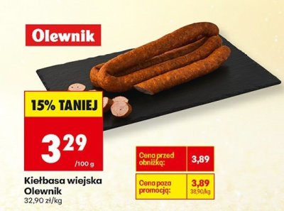 Kiełbasa wiejska Olewnik promocja w Biedronka