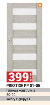 Drzwi PRESTIGE PP 01-06 ramowa konstrukcja 60-90 kolory z grupy FF promocja w Merkury Market