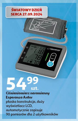 Ciśnieniomierz naramienny ardor Esperanza promocja w Auchan