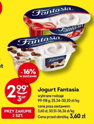 Jogurt Fantasia wybrane rodzaje promocja w Żabka
