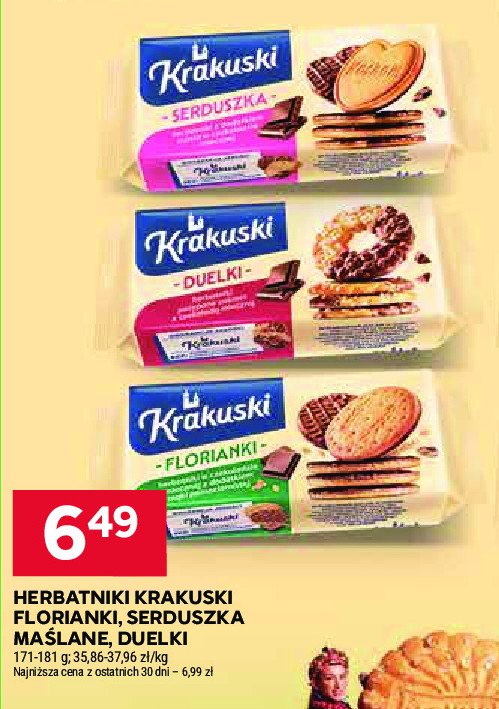 Ciastka posypane cukrem z czekolad膮 mleczn膮 Krakuski bahlsen promocja