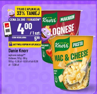 Danie Knorr Mac & Cheese lub Bolognese promocja w POLOmarket