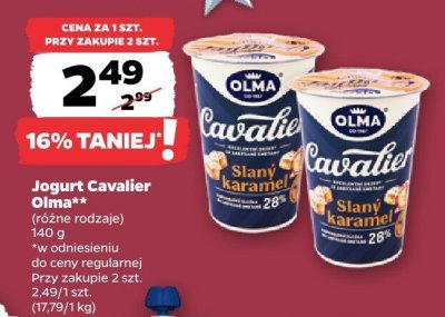 Jogurt Cavalier, różne rodzaje Olma promocja w Netto