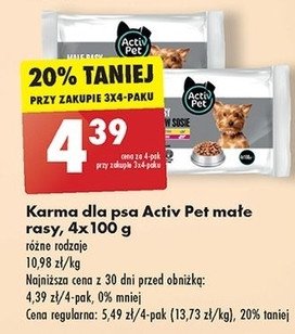 Karma dla psa kurczak-jagnięcina + wołowina w galarecie Activ pet promocja