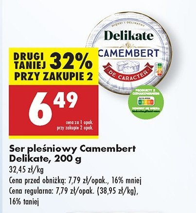 Ser camembert Delikate promocja w Biedronka