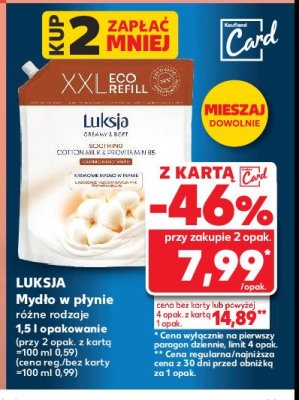 Myd艂o w p艂ynie cotton milk & provitamin b5 Luksja creamy & soft promocja