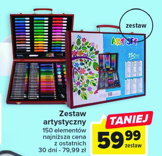 Zestaw artystyczny w drewnianej walizce rysuj i maluj promocja