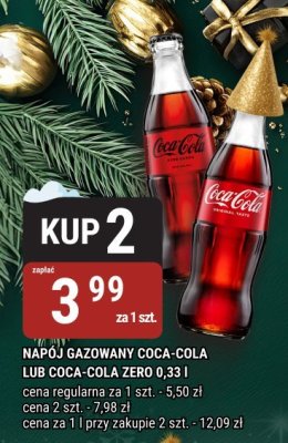 Napój gazowany Coca-Cola lub Coca-Cola Zero 0,33 l promocja w bi1