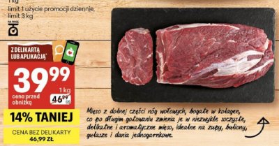 Goleń wołowa bez kości promocja w Delikatesy Centrum