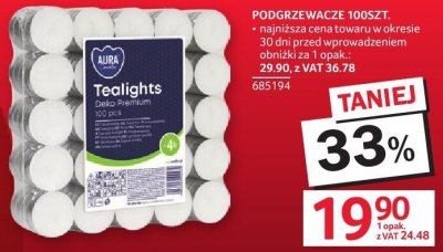 Podgrzewacze tealights 100SZT promocja w Selgros