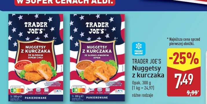 Nuggetsy z kurczaka Trader joe's promocja w Aldi