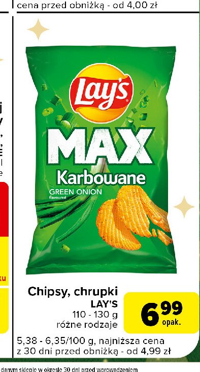 Chipsy zielona cebulka Lay's max karbowane promocja