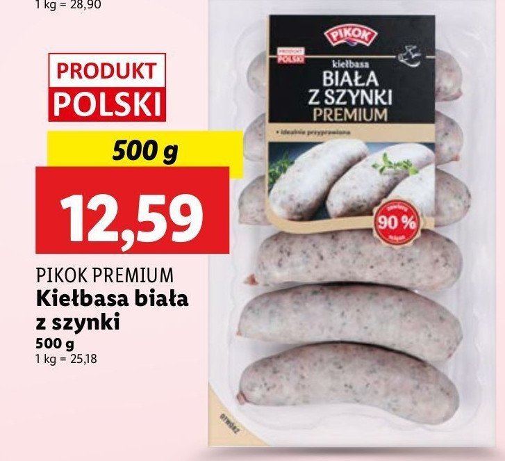 Kiełbasa biała z szynki Pikok promocja