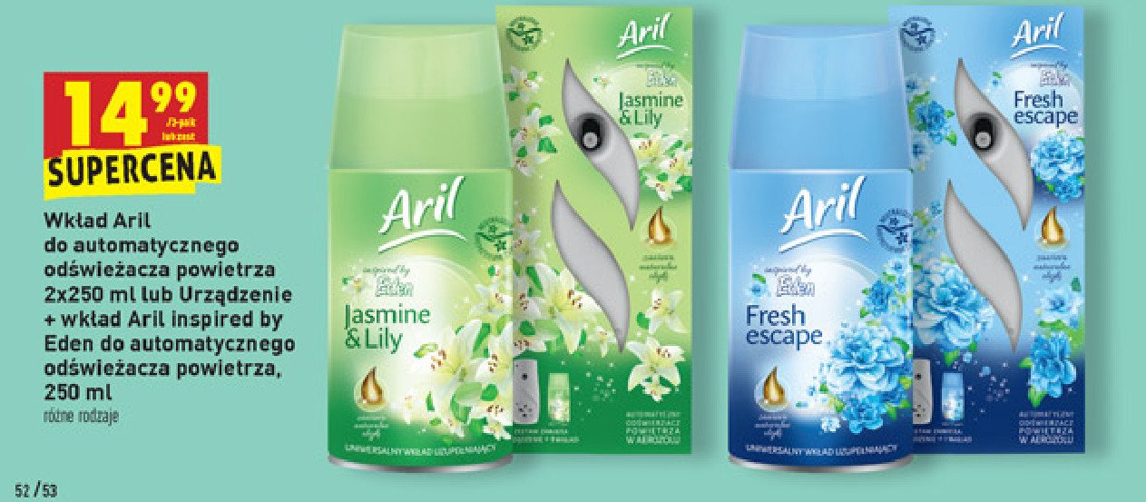 Urządzenie + odświeżacz fresh escape Aril promocja