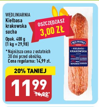 Kie艂basa krakowska sucha W臋dliniarnia classic promocja