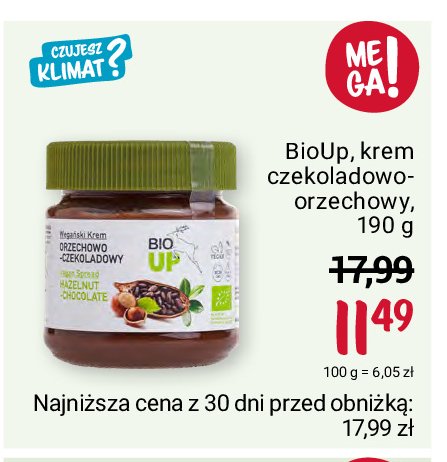 Krem czekoladowo-orzechowy eko BIOUP (PODMARKA) promocja