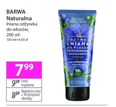 Odżywka do włosów lniania Barwa naturalna promocja