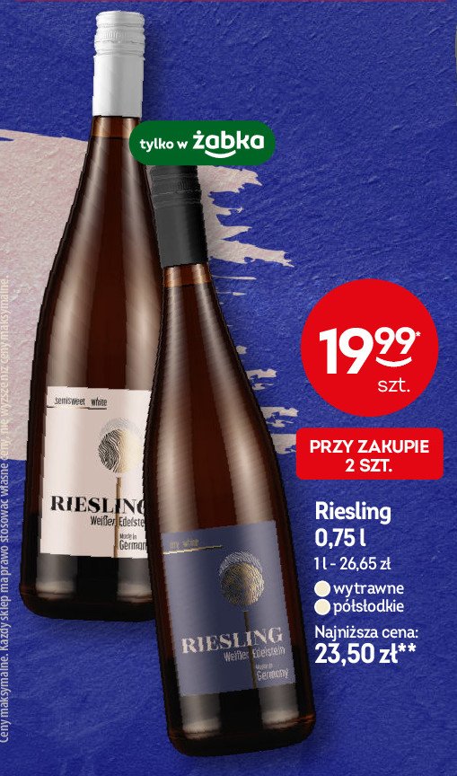 Wino wytrawne RIESLING promocja