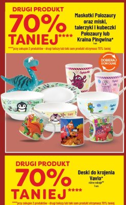 Maskotki Polozaury oraz miski, talerzyki i kubeczki Polozaury lub Kraina Pingwina promocja w POLOmarket