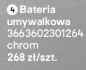 Bateria umywalkowa promocja w Castorama