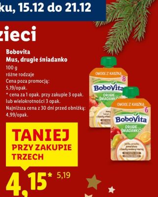 Mus Bobovita drugie śniadanko promocja w Lidl