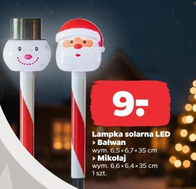 Lampka solarna LED Mikołaj promocja w Netto