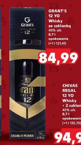 Whisky + szklanka Grant's 12 yo promocja