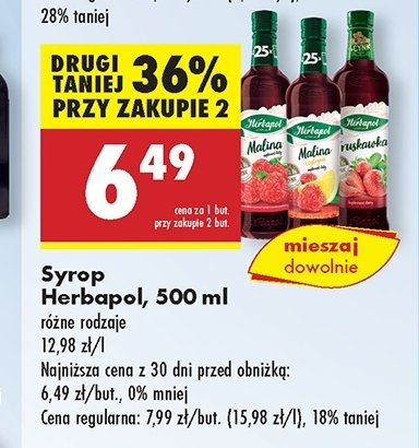 Syrop truskawkowy Herbapol promocja w Biedronka