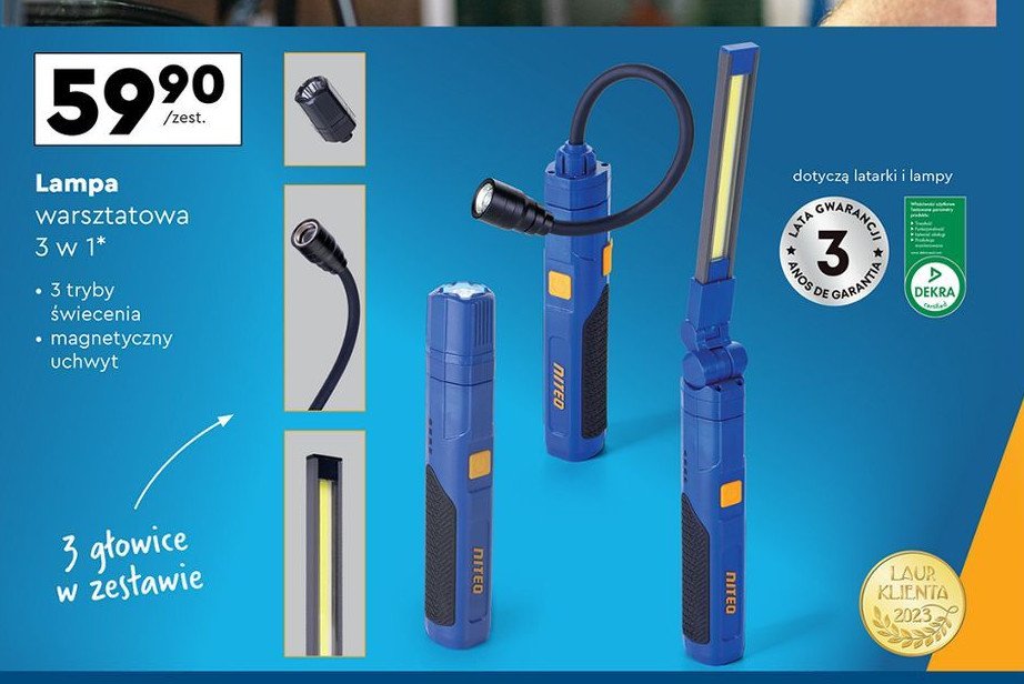 Lampa warsztatowa 3w1 Niteo tools promocja