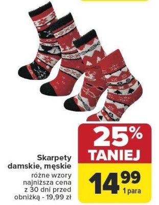 Skarpety damskie, męskie TEX promocja w Carrefour